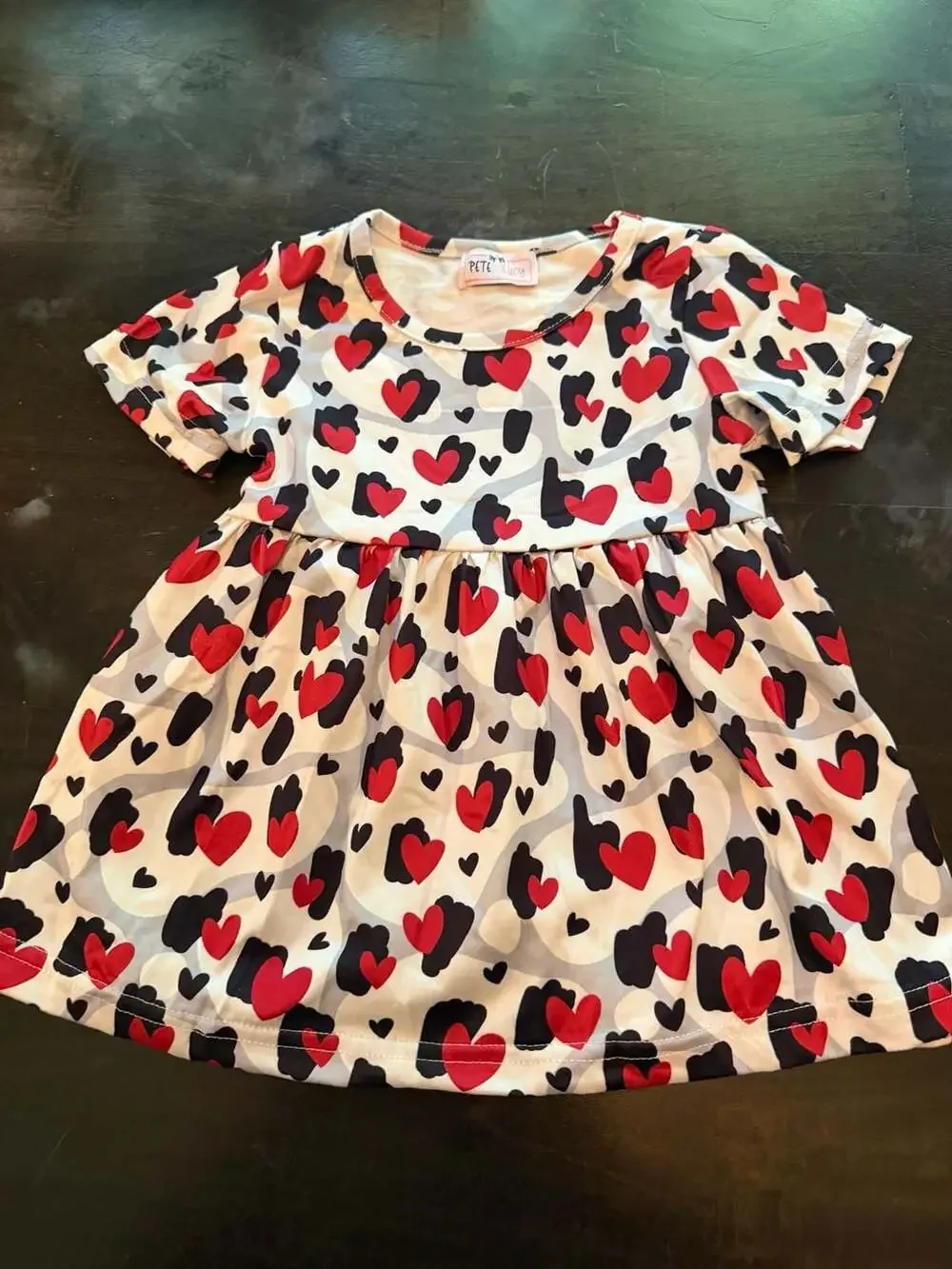 Pete & Lucy Love in the Wild Heart Print Dress Leggings and Headband Outfit Set